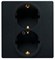 Legrand Etika антрацит розетка 2-ая с заземлением, винт. клеммы, 16А, 250 В 672623 - фото 61832