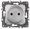 Розетка 220v б/з алюминий ЭРА Элеганс 14-2105-03 - фото 62087