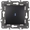 Выключатель 1-клав. с подсветкой антрацит ЭРА Элеганс 14-1102-05 - фото 62173