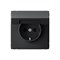 Systeme Electric ArtGallery Карбон Розетка с заземл. со шторк. с крышк., 16А, IP20,  механизм, быстрозажим. клем. GAL001046S - фото 69279