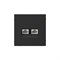 Systeme Electric ArtGallery Карбон Розетка двойная компьютерная RJ45+RJ45, кат. 5е, механизм GAL001085 - фото 69321