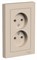 Systeme Electric AtlasDesign песочный розетка двойная б/з,16А, в сборе ATN001220 - фото 70863