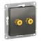 Systeme Electric AtlasDesign сталь Аудиорозетка двухместная ATN000987 - фото 71209