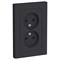 Systeme Electric AtlasDesign карбон розетка без заземления, двойная, со шторками,16А, в сборе ATN001022 - фото 71293