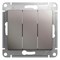 Glossa платина выключатель 3-клавишный, сх.3, 10AX GSL001231 - фото 71695
