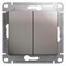 Glossa платина выключатель 2-клавишный, сх.5, 10AX GSL001251 - фото 71702