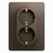 Glossa шоколад розетка 2-ая с заземлением, 16А (в сборе) GSL000824 - фото 71738