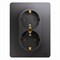 Glossa графит розетка 2-ая с заземлением, (в сборе) GSL001324 - фото 71762