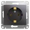 Glossa графит розетка с заземлением GSL001343 - фото 71765