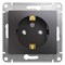 Glossa графит розетка с заземлением, со шторками GSL001345 - фото 71766