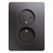Glossa графит розетка 2-ая без заземления (в сборе) GSL001320 - фото 71787