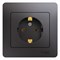 Glossa графит розетка с заземлением, (в сборе) GSL001342 - фото 71802