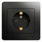 Glossa антрацит розетка с заземлением, 16А (в сборе) GSL000742 - фото 71825