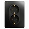 Glossa антрацит розетка 2-ая с заземлением, 16А (в сборе) GSL000724 - фото 71830