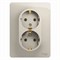 Glossa молочный розетка 2-ая с заземлением, (в сборе) GSL000924 - фото 71975