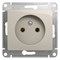 Glossa молочный розетка без заземлениея ,16А, 250В, механизм GSL000941 - фото 71976