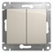 Glossa молочный выключатель 2-клавишный, сх.5, 10AX GSL000951 - фото 71986
