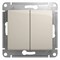 Glossa молочный переключатель 2-клавишный, сх.6, 10AX GSL000965 - фото 71987