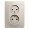 Glossa молочный розетка 2-ая без заземления (в сборе) GSL000920 - фото 72000