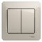 Glossa молочный выключатель 2-клавишный, сх.5, 10AX (в сборе) GSL000952 - фото 72003