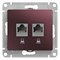 Glossa баклажановый розетка 2-ая компьютерная RJ45+RJ45, кат.5E GSL001185KK - фото 72145