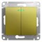Glossa фисташковый выключатель 2-клавишный с подсветкой, сх.5а, 10AX GSL001053 - фото 72158