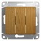 Glossa дерево дуб выключатель 3-клавишный, сх.3, 10АХ GSL000531 - фото 72257