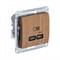 Glossa дерево дуб USB розетка тип-C 65W высокоскоростная зарядка QC, PD, механизм GSL000527 - фото 72291