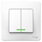 Blanca внутренняя белый выключатель 2-клавишный с подсветкой, 6А, 250В BLNVS006511 - фото 72459