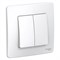 Blanca внутренняя белый выключатель 2-клавишный, 10А, 250B BLNVS010501 - фото 72460