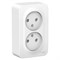 Blanca наружняя белый розетка 2-ая без заземления со шторками 16А, 250В, изолированная пластина BLNRA001211 - фото 72516