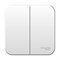 Blanca наружняя белый выключатель 2-клавишный 10А, 250B, изолированная пластина BLNVA105011 - фото 72518