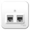 Blanca наружняя белый розетка 2-ая компьютерная RJ45, кат.5E, изолированная пластина BLNIA045451 - фото 72520