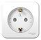 Blanca наружняя белый розетка с заземлением, со шторками, (тонкая) 16А, 250В изолированная пластина BLNRA111111 - фото 72552
