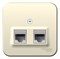 Blanca наружняя молочная розетка 2-ая ТЛФ/КОМП, RJ45+RJ11, кат.5E, изолированная пластина BLNIA045112 - фото 72618