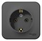 Blanca наружняя антрацит розетка с заземлением, без шторок 16А, 250В, изолированная пластина BLNRA010116 - фото 72767
