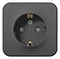 Blanca наружняя антрацит розетка с заземлением, со шторками 16А, 250В, изолированная пластина BLNRA011116 - фото 72773