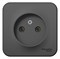Blanca наружняя антрацит розетка без заземления без шторок 16А, 250В, изолированная пластина BLNRA000116 - фото 72781