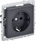 IEK Brite Base графит розетка 1-м с заземлением, с защитными шторками 16А BR-R14-16-K53 - фото 73201