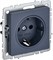 IEK Brite Base маренго розетка 1-м с заземлением, без защитных створок 16А BR-R11-16-K35 - фото 73205