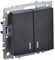 IEK Brite Base чёрный выключатель 2- клавишный с индик 10А BR-V20-1-10-K02 - фото 73239
