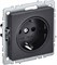 IEK Brite Base чёрный розетка 1-м с заземлением, без защитных створок 16А BR-R11-16-K02 - фото 73253