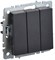 IEK Brite Base чёрный выключатель 3 клавишный 10А BR-V30-0-10-K02 - фото 73259