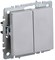 IEK Brite Base алюминий выключатель 2- клавишный проходной 10А BR-V22-0-10-K47 - фото 73303