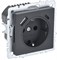 IEK Brite Base графит розетка с заземлением и шторками, 16А с USB A+C 18Вт BR-R14-16-U22-018-K53 - фото 73377