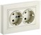 IEK Brite бежевый розетка 2-места с защитными шторками 16А в сборе BR-R24-16-K10-F - фото 73452