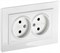 IEK Brite белый розетка 2-места без заземления, без защитных створок 10А в сборе BR-R20-10-K01-F - фото 73474