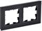 IEK Brite Decor чёрный глянец стекло рамка 2 места BR-M22-G-K02 - фото 73495