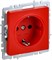 IEK Brite Красная розетка 1-местная с заземлением с защитными шторками 16А BR-R14-16-K04 - фото 73522