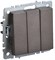 IEK Brite Base тёмная бронза выключатель 3 клавишный 10А BR-V30-0-10-K45 - фото 73532